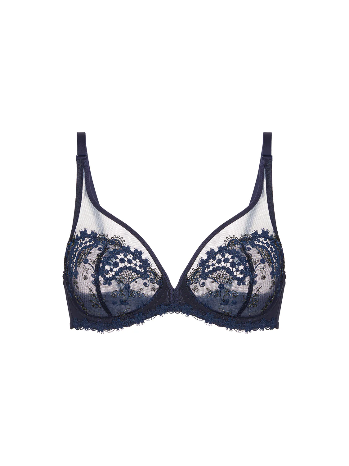 Soutien-gorge avec armatures décolleté plongeant - Saphir - Image 13