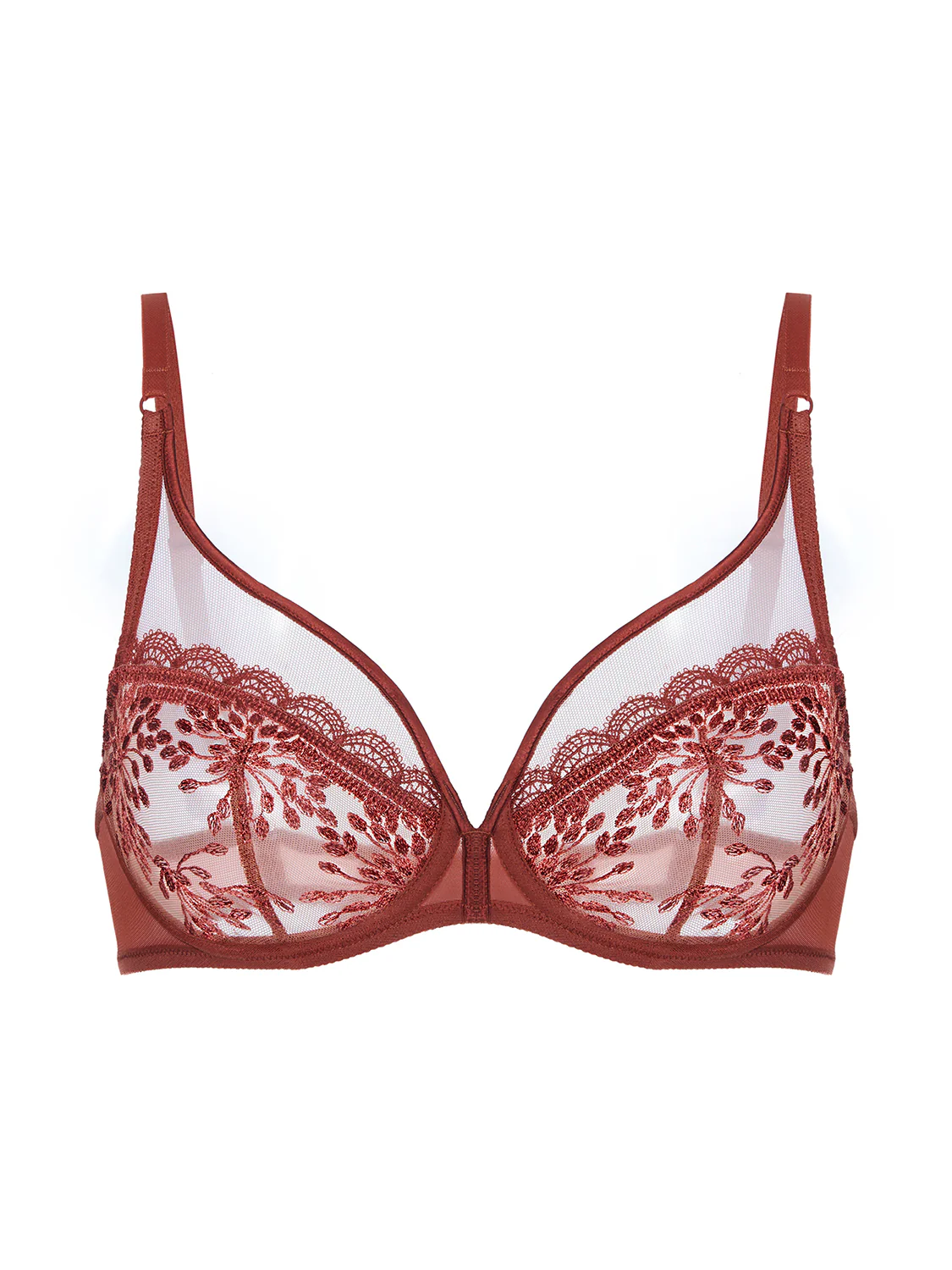 Soutien-gorge avec armatures décolleté plongeant - Terre de Sienne - Image 4