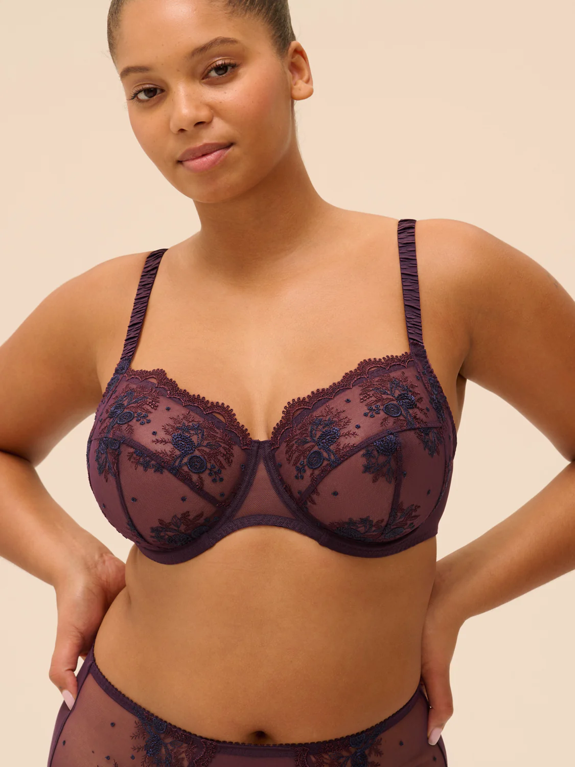 Soutien-gorge avec armatures emboitant - Figue - Image 2
