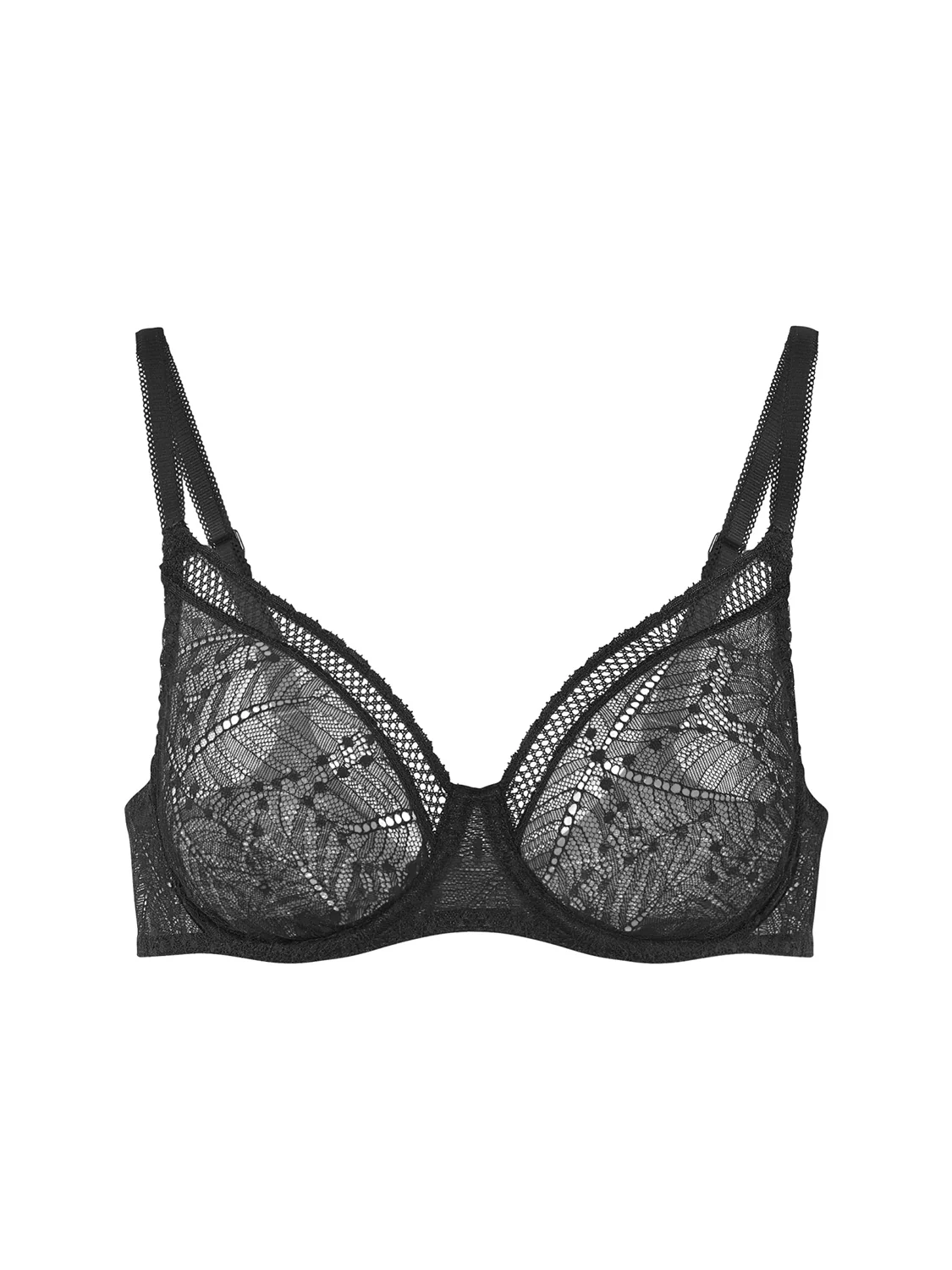 Soutien-gorge avec armatures moulé décolleté plongeant - Noir - Image 11