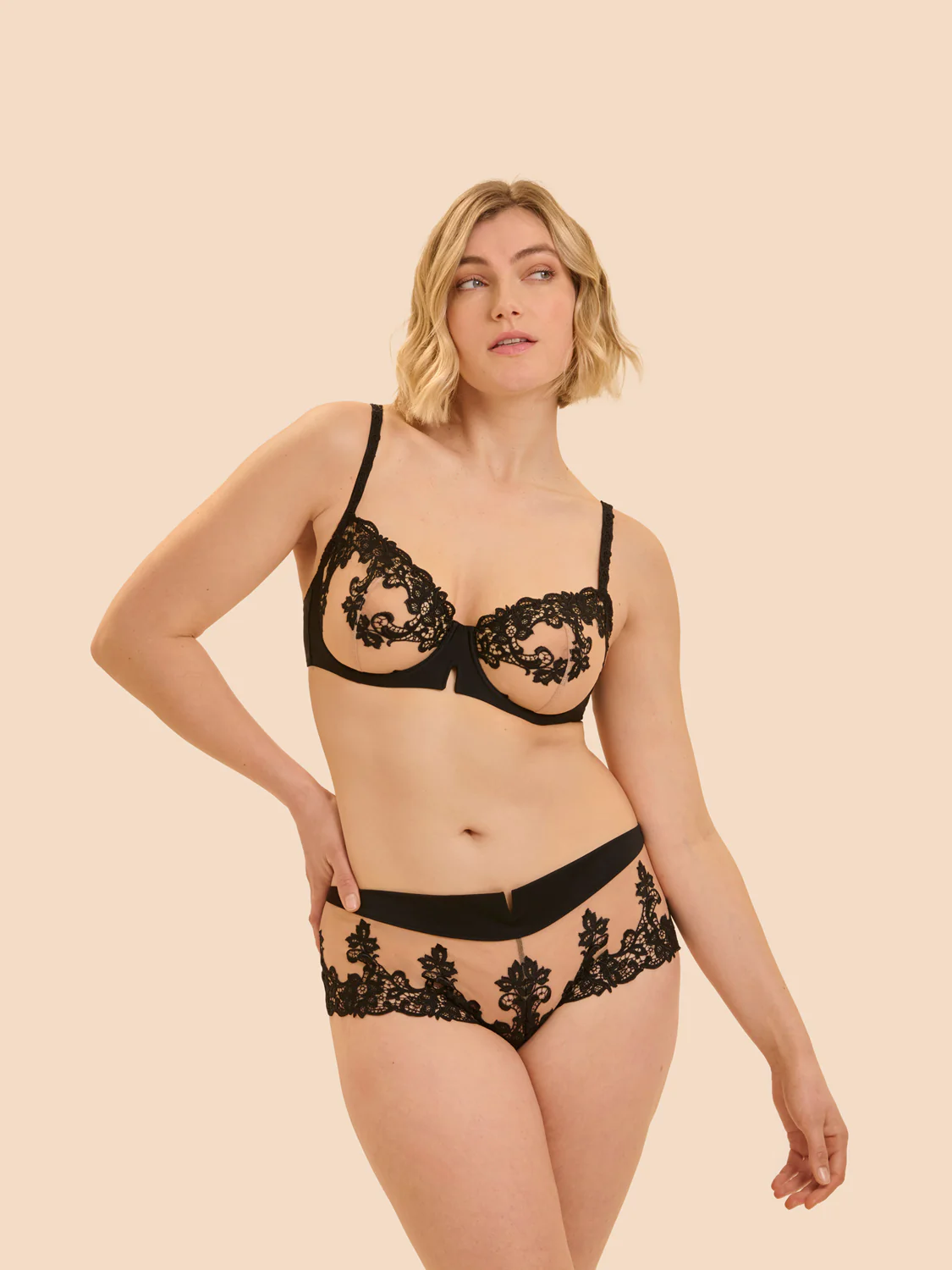 Soutien-gorge corbeille - Noir Tatoo - Image 4