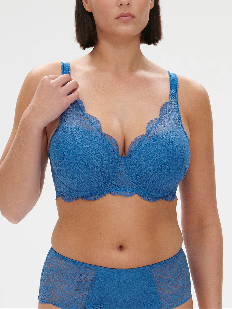 Soutien-gorge décolleté carré en spacer 3D - Bleu Myosotis - Image 4