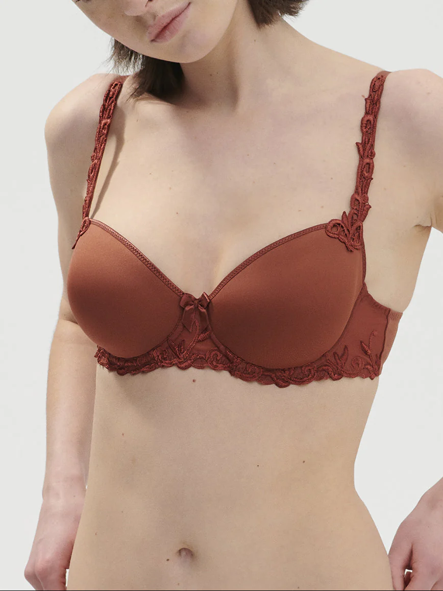 Soutien-gorge décolleté carré en spacer 3D - Brun Canyon