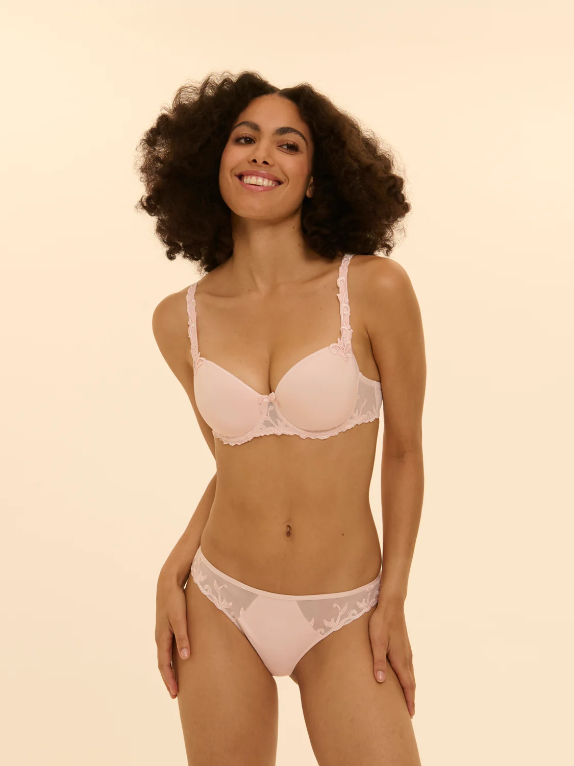 Soutien-gorge décolleté carré en spacer 3D - Poudre - Image 4