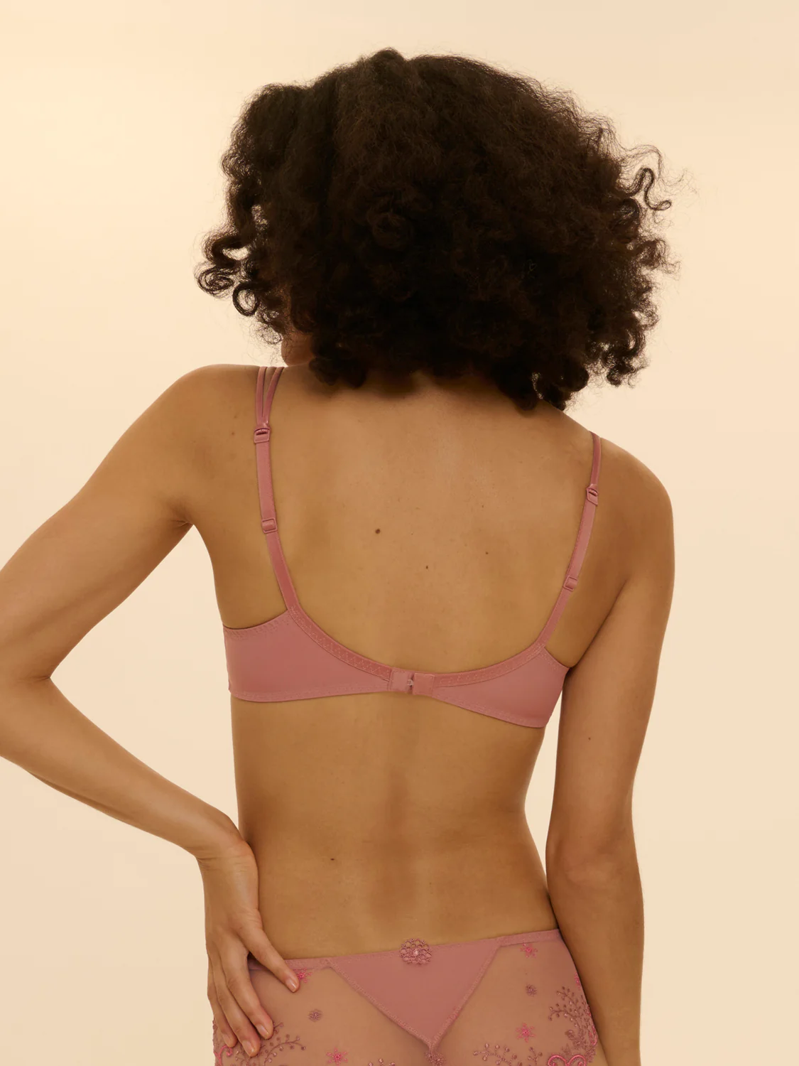 Soutien-gorge décolleté carré en spacer 3D - Rose Fumé - Image 3