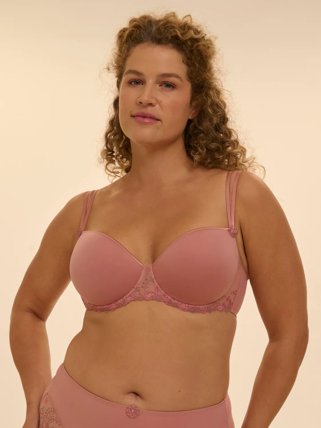 Soutien-gorge décolleté carré en spacer 3D - Rose Fumé - Image 7