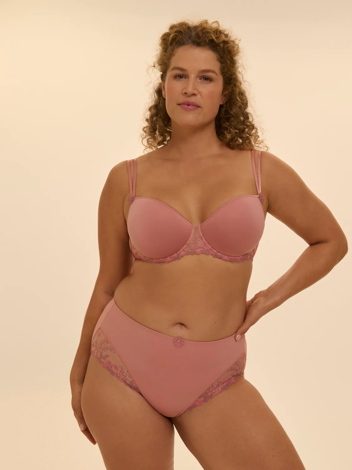 Soutien-gorge décolleté carré en spacer 3D - Rose Fumé - Image 9