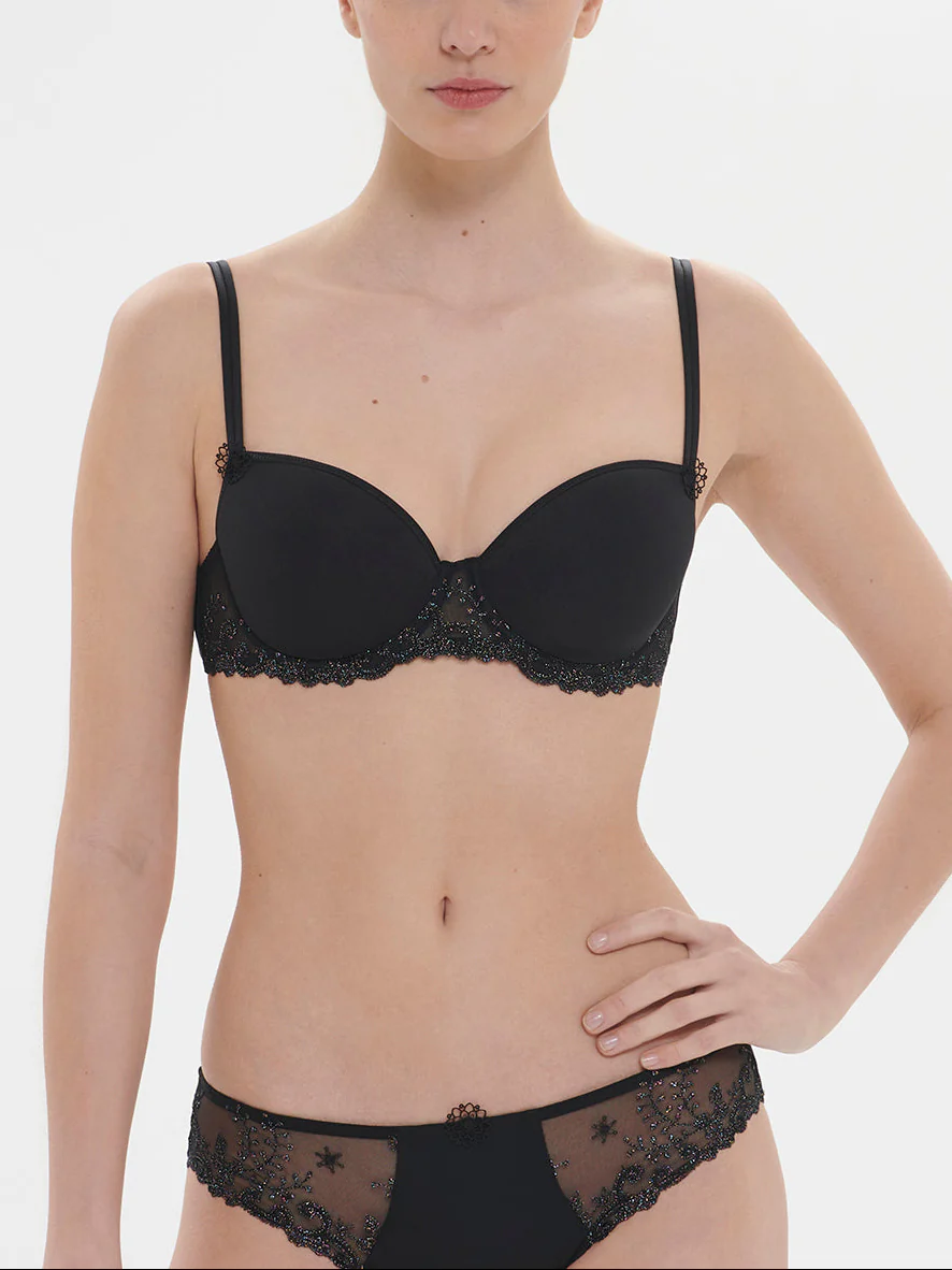 Soutien-gorge décolleté carré en spacer 3D - Noir Gem