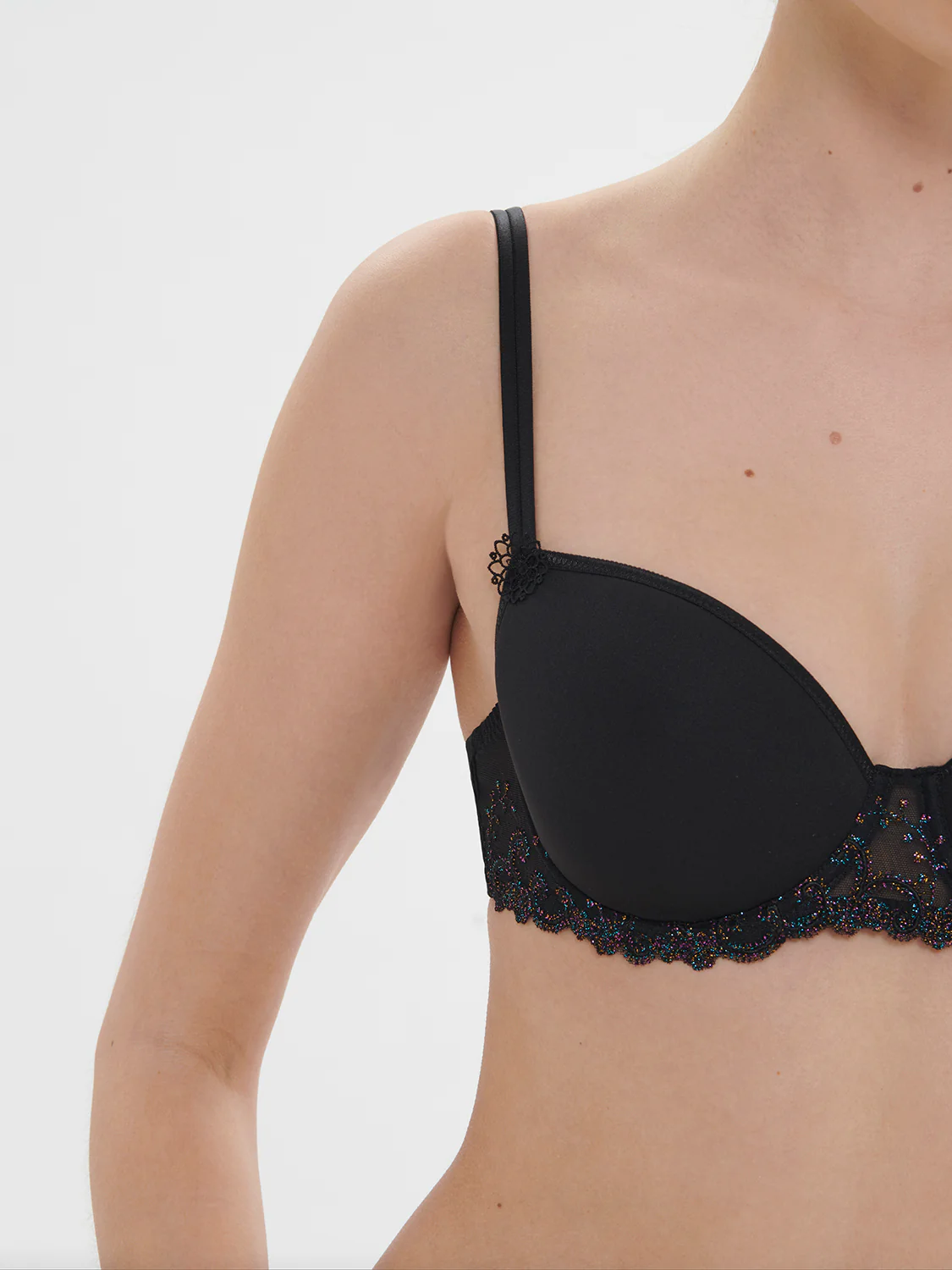 Soutien-gorge décolleté carré en spacer 3D - Noir Gem - Image 2