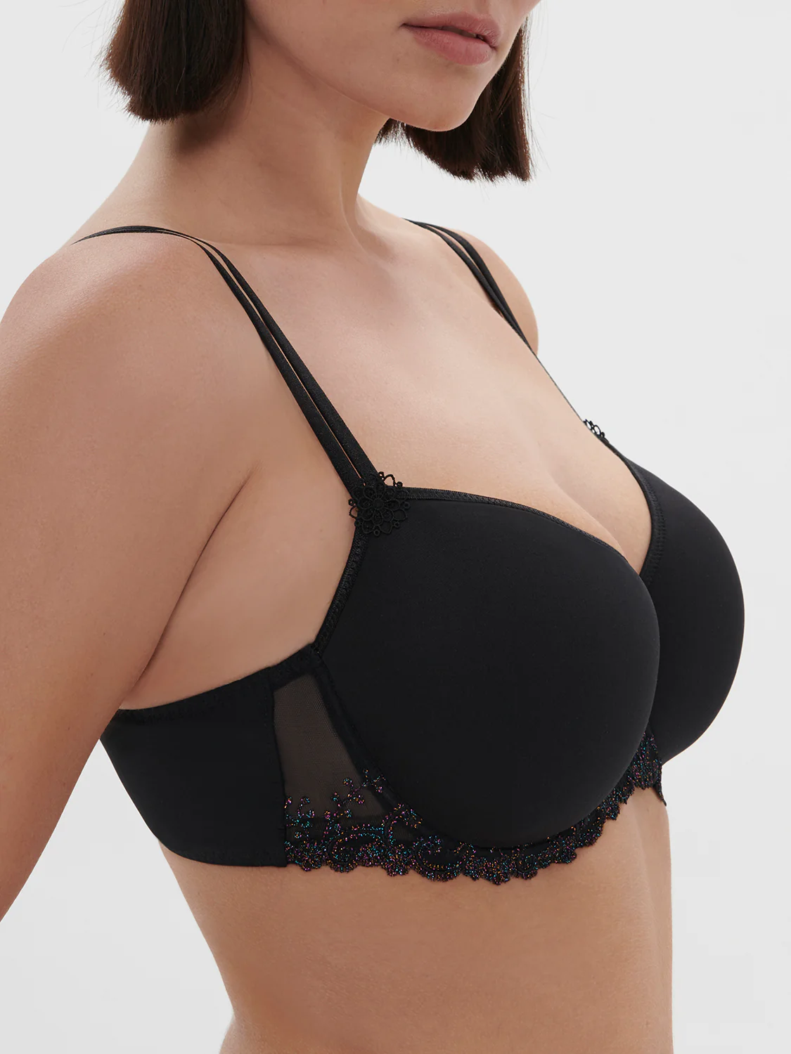 Soutien-gorge décolleté carré en spacer 3D - Noir Gem - Image 5