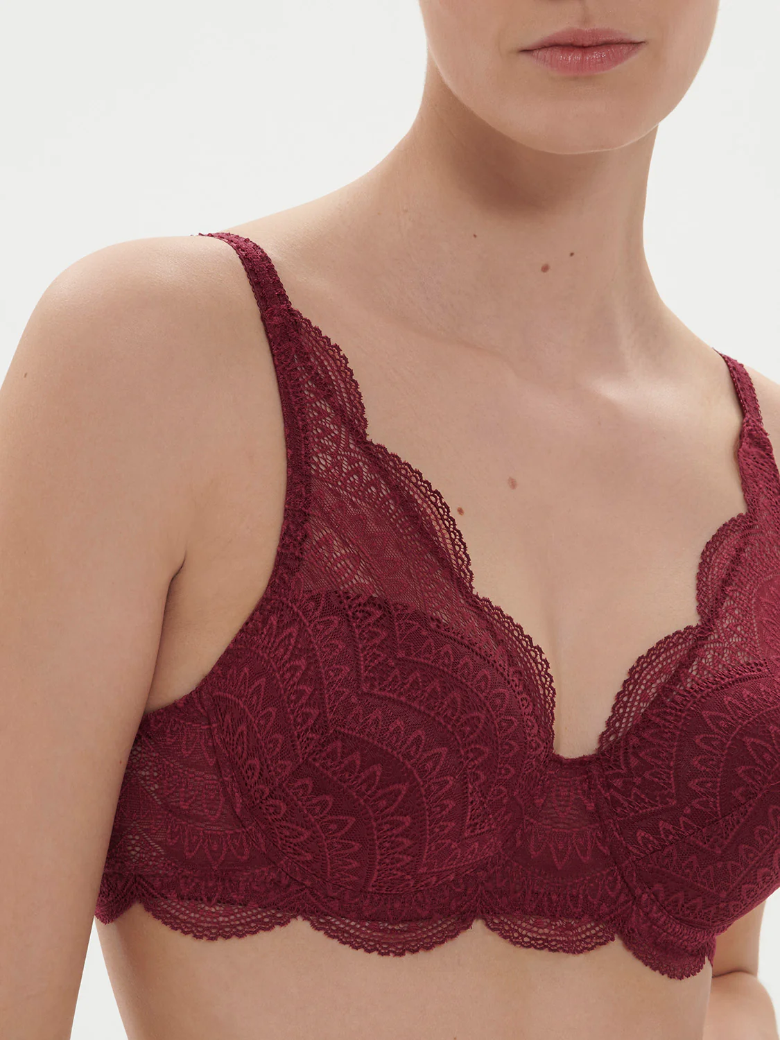 Soutien-gorge décolleté carré en spacer 3D - Rouge Spinelle - Image 2