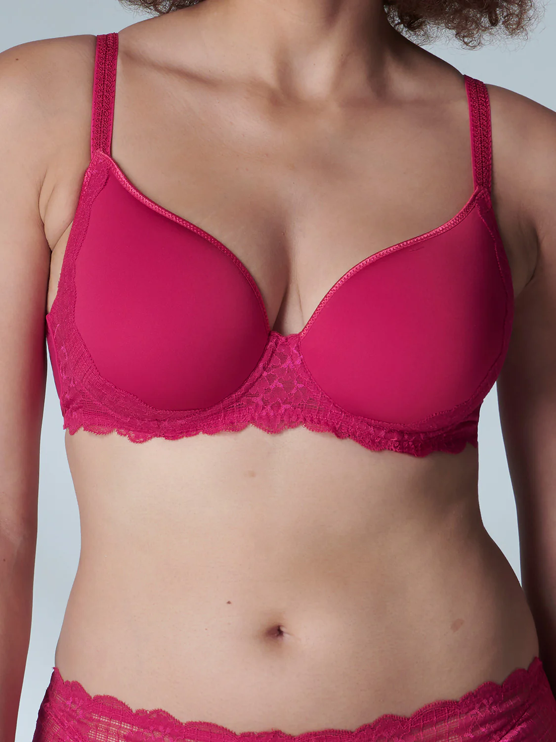 Soutien-gorge emboitant décolleté plongeant - Cranberry - Image 4