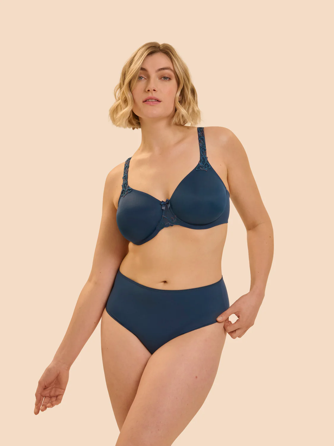 Soutien-gorge emboitant moulé - Bleu pétrole - Image 3
