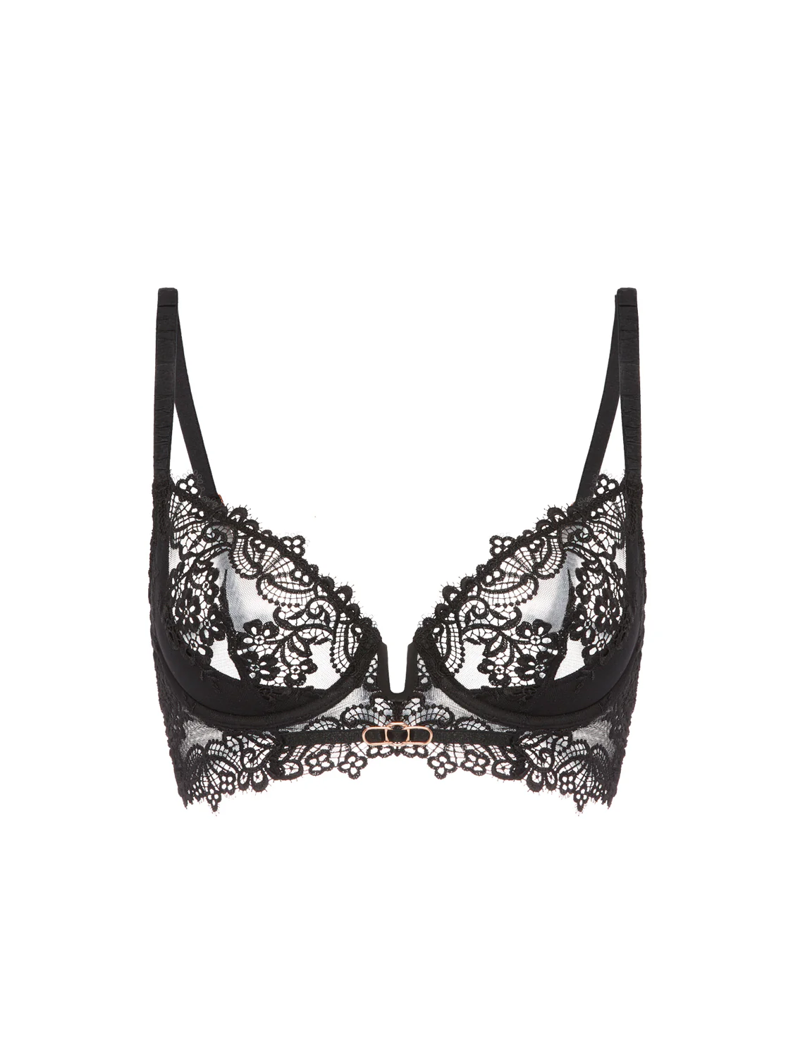 Soutien-gorge plongeant demi-mousse - Noir - Image 9