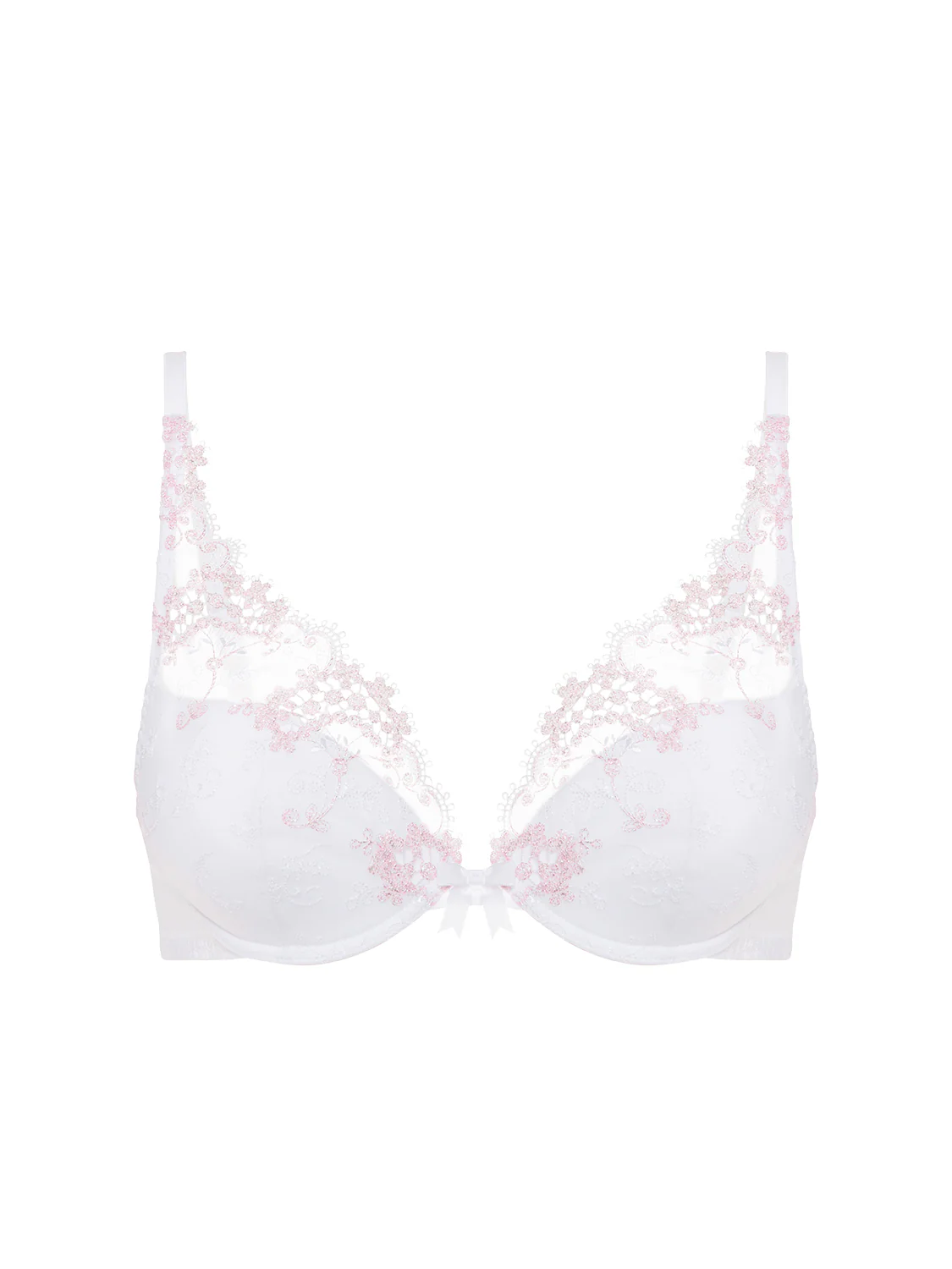 Soutien-gorge push-up décolleté plongeant - Blanc Cristal - Image 3