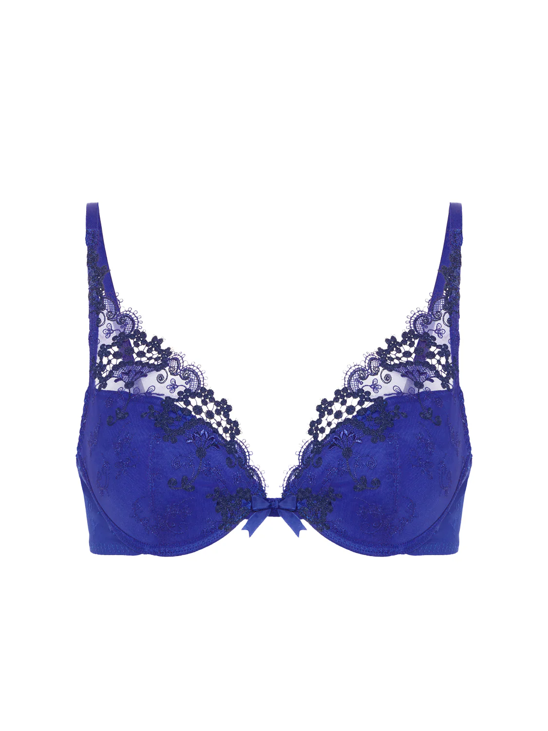 Soutien-gorge push-up décolleté plongeant - Bleu électrique - Image 3