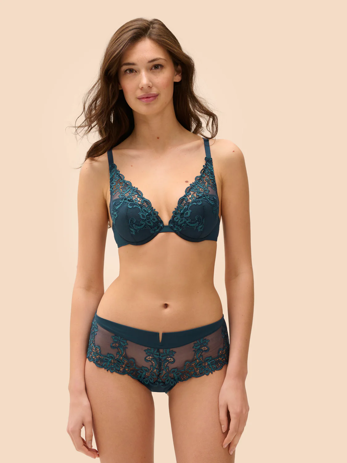 Soutien-gorge push-up décolleté plongeant - Bleu Prestige - Image 5