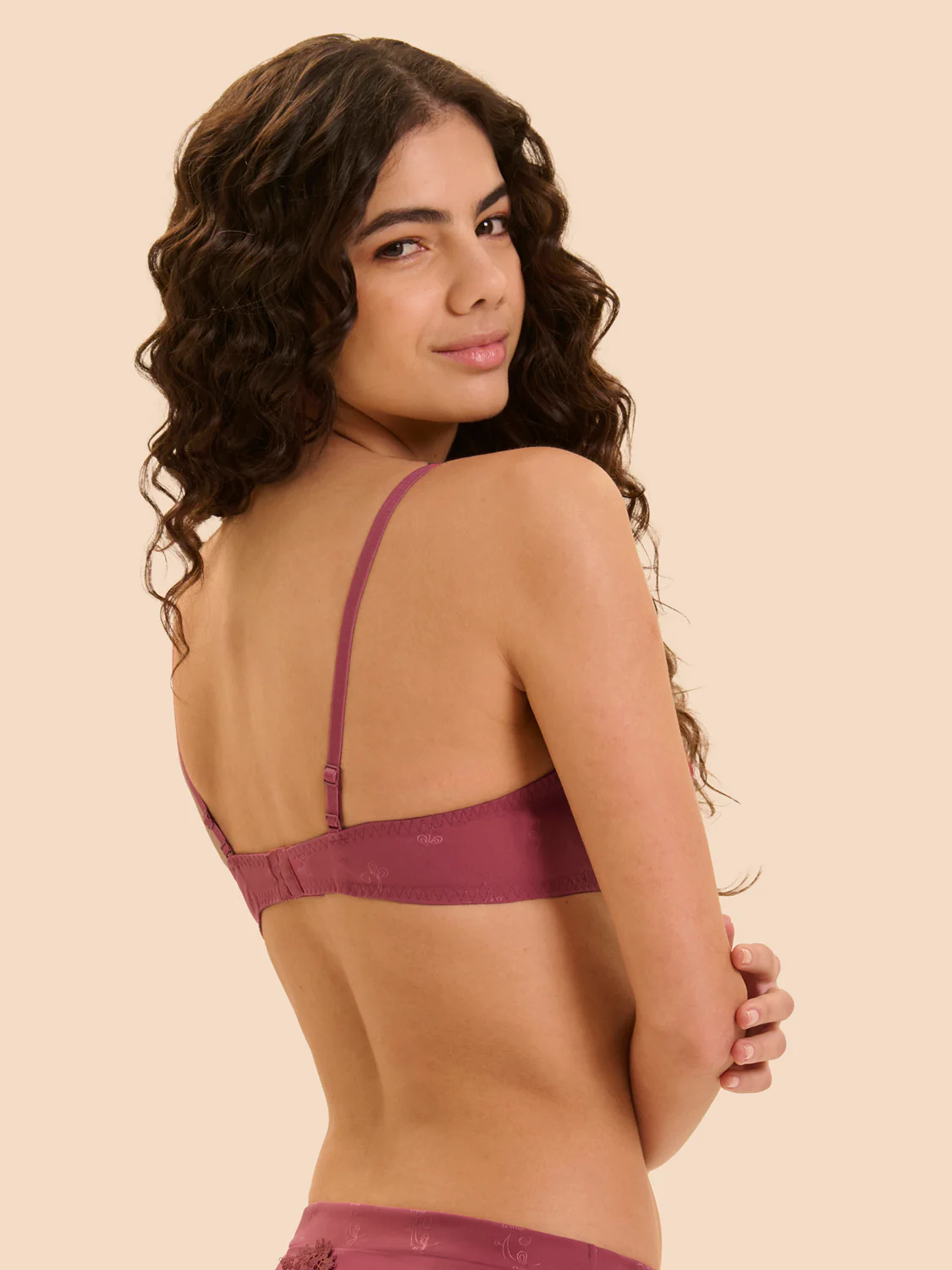 Soutien-gorge push-up décolleté plongeant - Rose Santal - Image 3