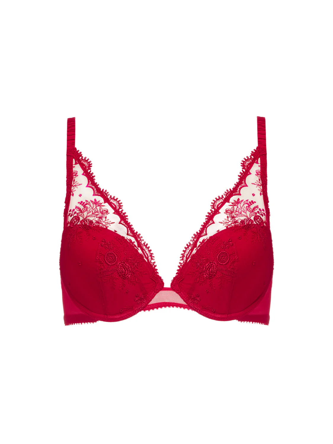 Soutien-gorge push-up décolleté plongeant - Rouge Opéra - Image 5