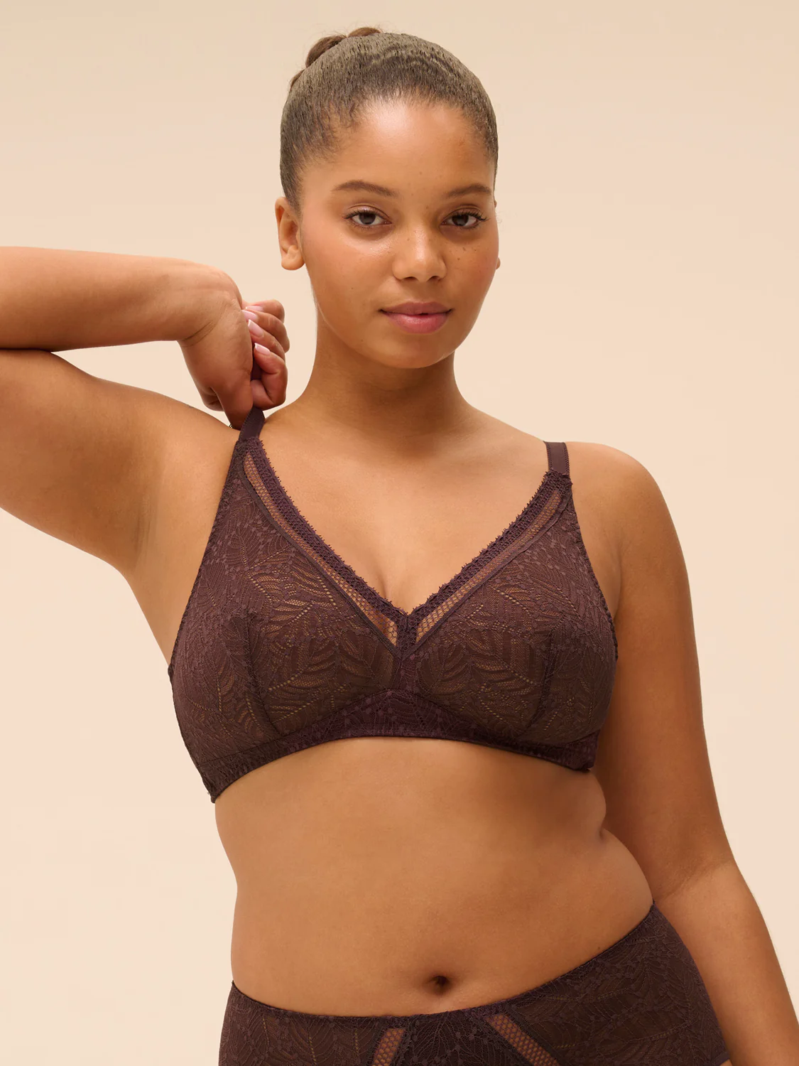Soutien-gorge sans armatures structuré - Brun Foncé - Image 6