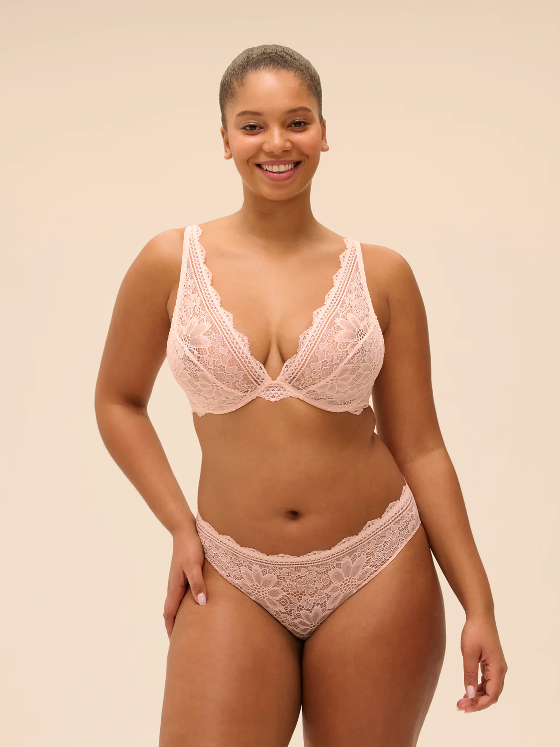 Soutien-gorge triangle avec armatures - Poudre Pétale - Image 11