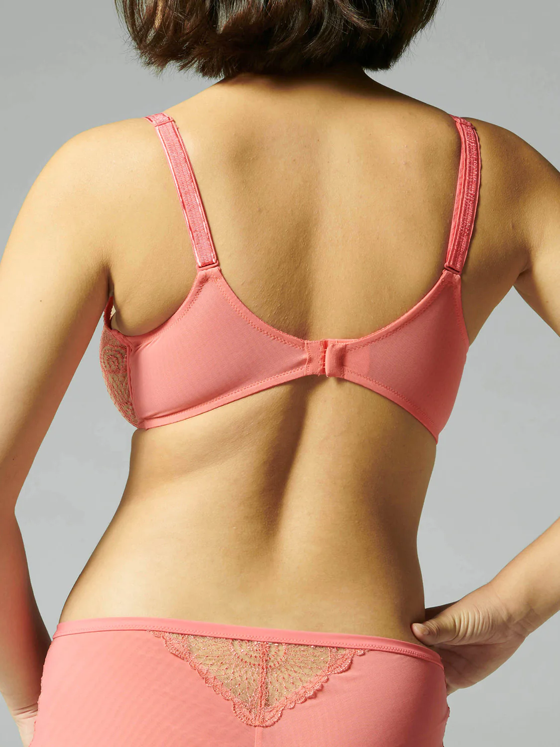 Soutien-gorge triangle emboitant décolleté plongeant - Papaye - Image 4