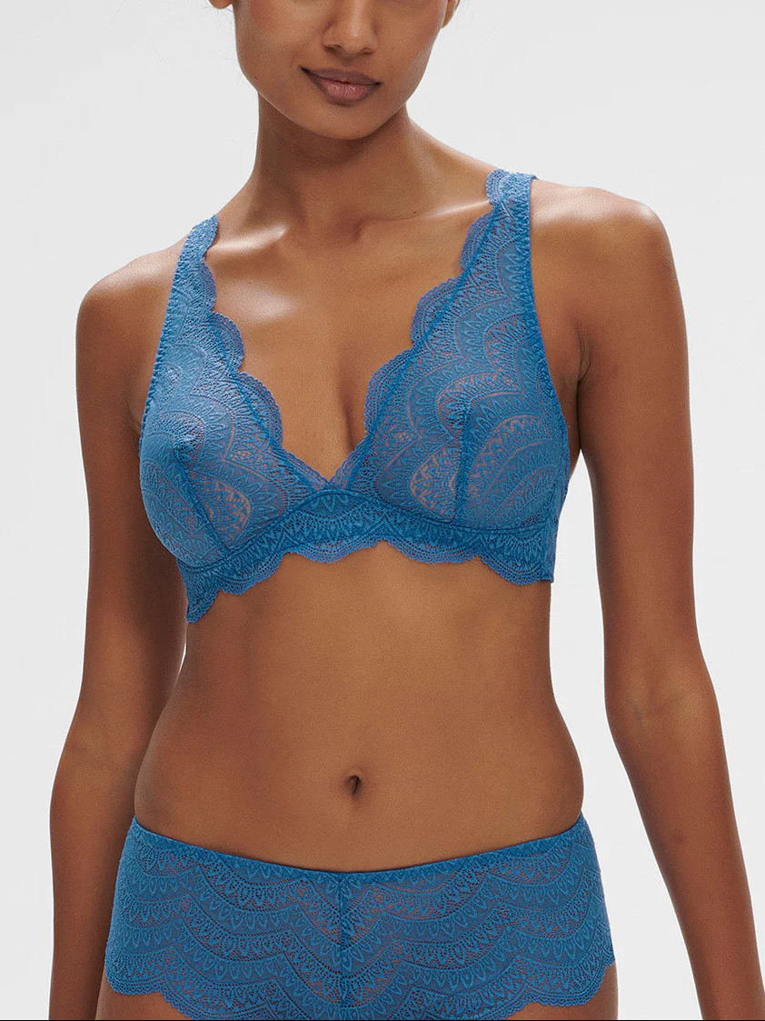 Soutien-gorge triangle sans-armatures - Bleu Myosotis