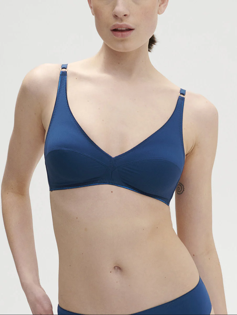 Soutien-gorge triangle sans-armatures - Bleu Poséidon