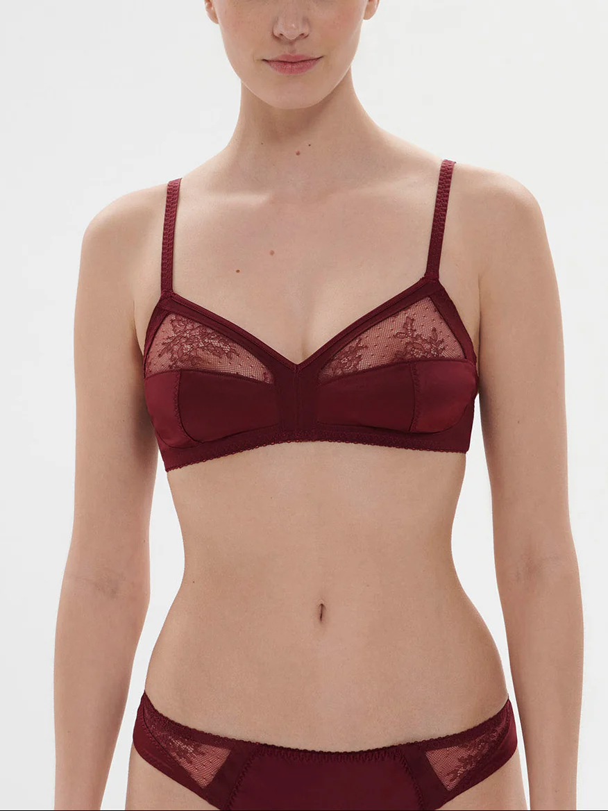 Soutien-gorge triangle sans-armatures - Rouge Obscur