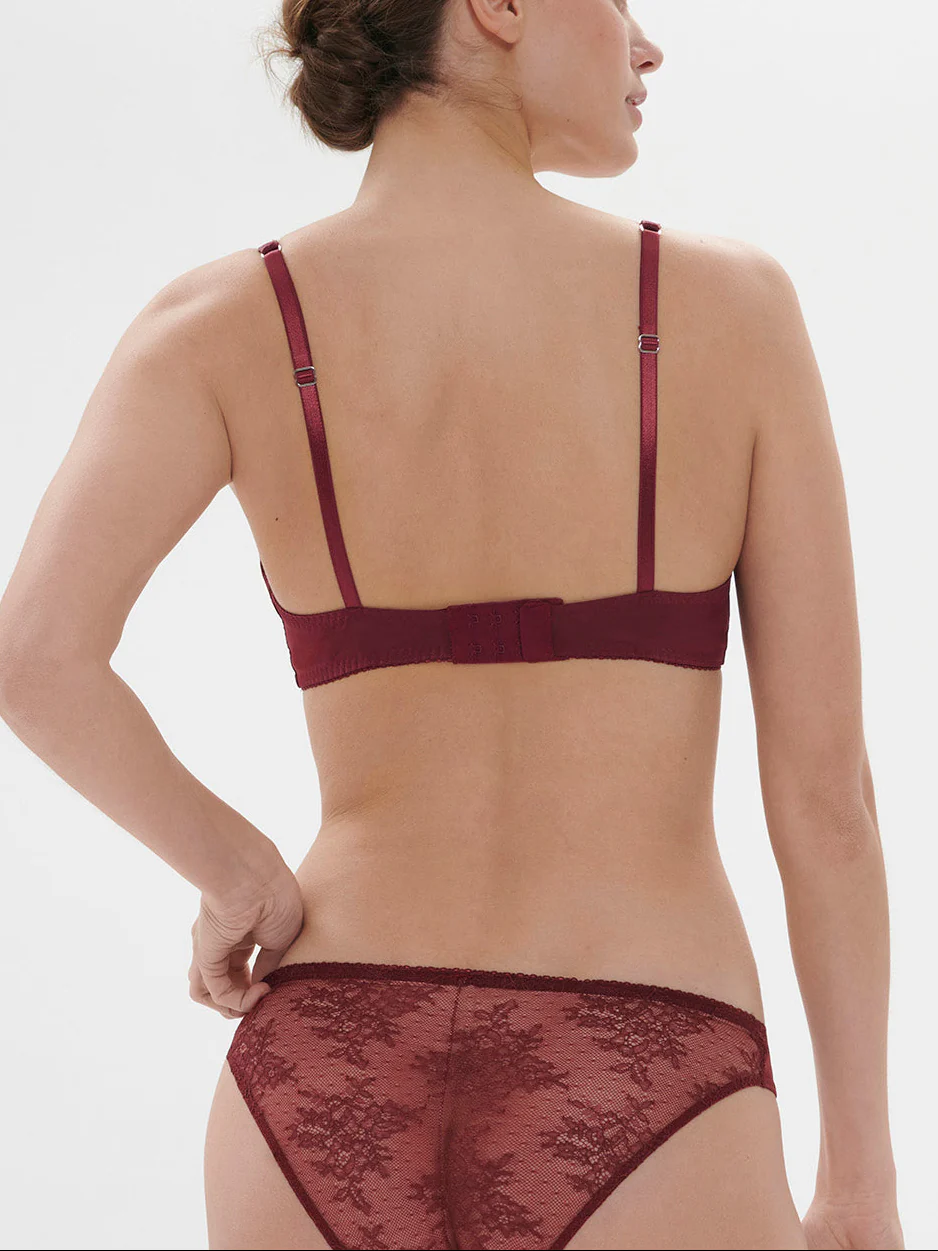 Soutien-gorge triangle sans-armatures - Rouge Obscur - Image 3