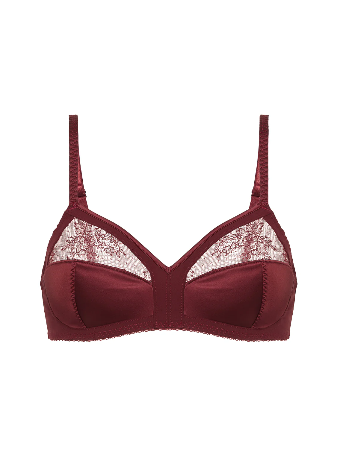 Soutien-gorge triangle sans-armatures - Rouge Obscur - Image 4