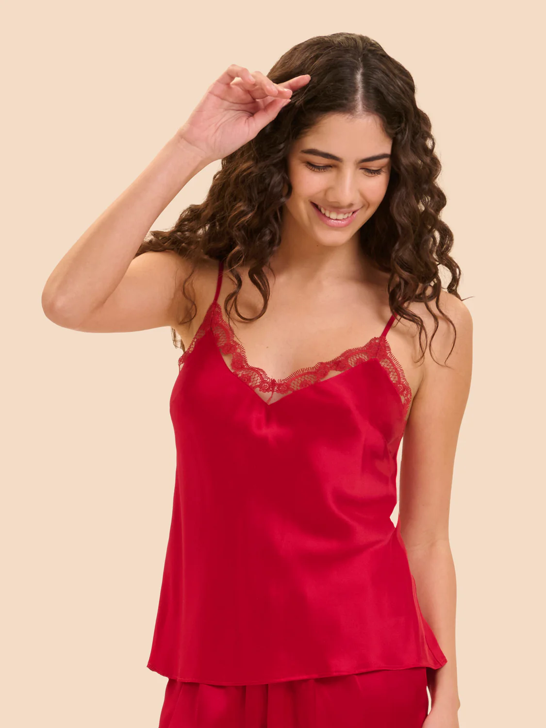 Top broderie - Rouge Opéra