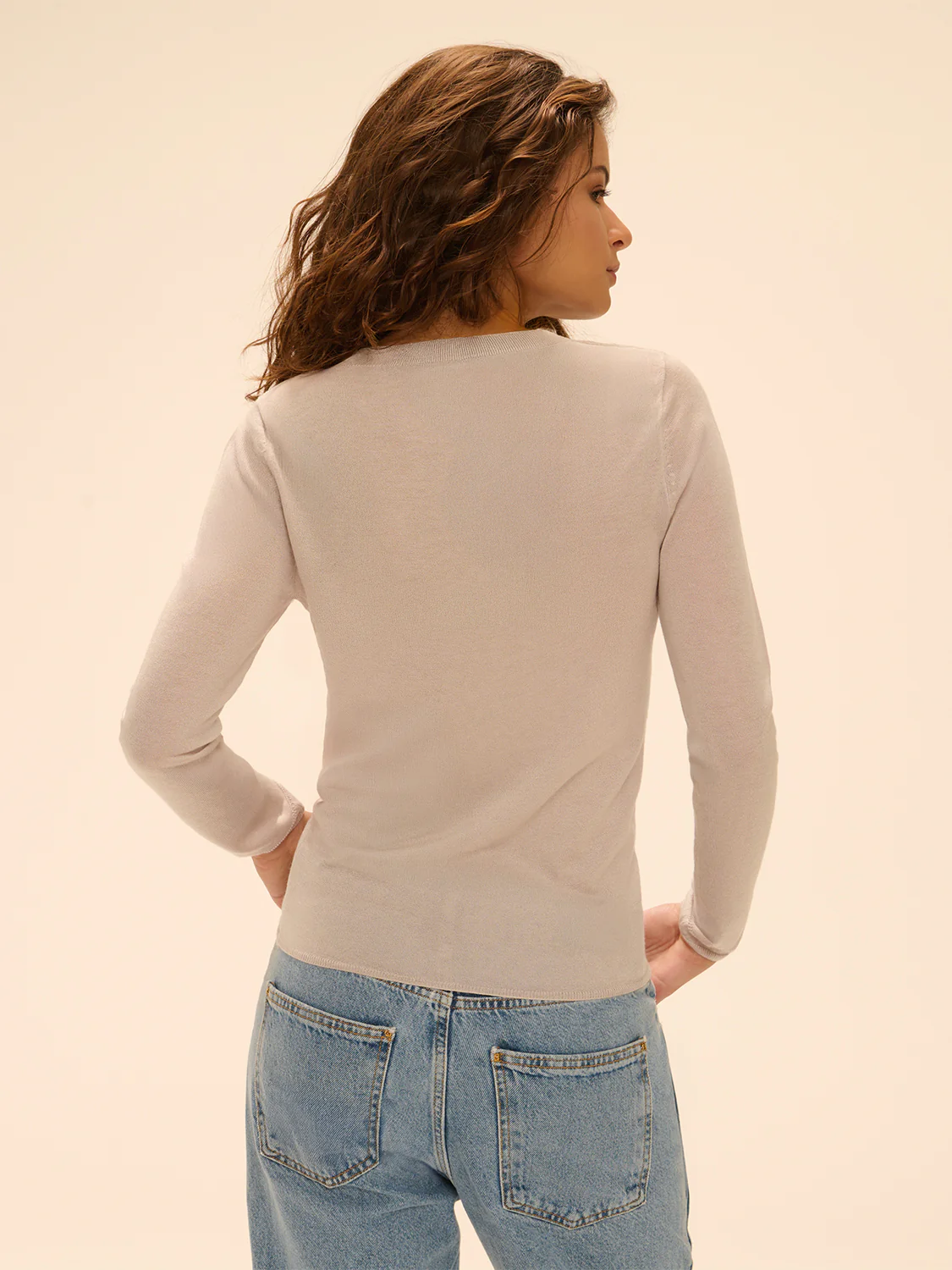 Top manches longues - Beige chiné - Image 3